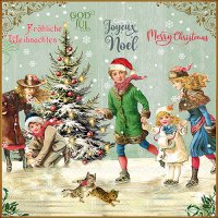 Napkins 33x33 cm - X-Mas on ice green