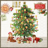 Serwetki 33x33 cm - Under the X-Mas tree white