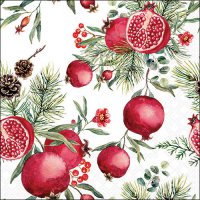 Serviettes 33x33 cm - Pomegranates white