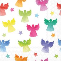 Napkins 33x33 cm - Angel silhouettes colourful