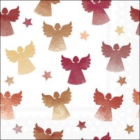 Napkins 33x33 cm - Angel silhouettes berry