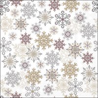 Napkins 33x33 cm - Snowflakes all over white
