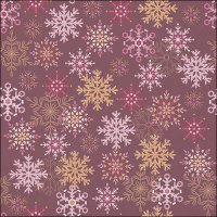 Napkins 33x33 cm - Snowflakes all over bordeaux