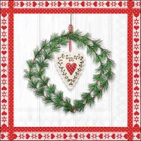 Serwetki 33x33 cm - Heart in wreath