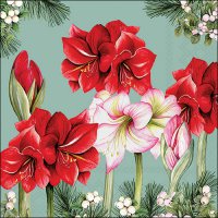 Serwetki 33x33 cm - Blooming amaryllis sage