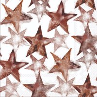 Napkins 33x33 cm - Watercolour stars dark brown