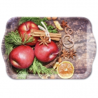 Tablett - Tray Melamine 13x21 cm Winter Apples