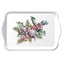 bandeja - Tray Melamine 13x21 cm Holly And Berries