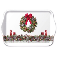 Tablett - Tray Melamine 13x21 cm Bow On Wreath