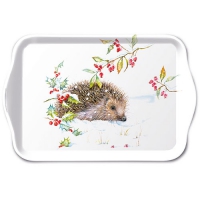 Tablett - Tray Melamine 13x21 cm Hedgehog In Winter