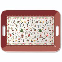 Bandeja - Tray melamine 33x47 cm Ornaments all over red