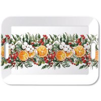 Tablett - Tray melamine 33x47 cm Winter oranges