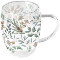 Dubbelwandig glas - Double-walled glass 0.35 L Collection of leaves