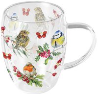 双层玻璃 - Double-walled glass 0.35 L Birds in winter