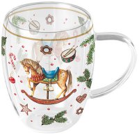 双层玻璃 - Double-walled glass 0.35 L Classic rocking horse white