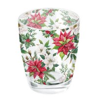 Water glass - Christmas florals
