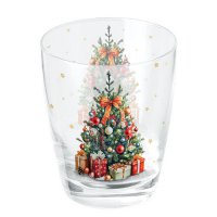 Water glass - Decorated Christmas tree