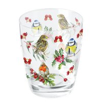 Water glass - Birds in winter