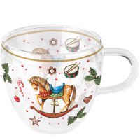 双层玻璃 - Classic rocking horse white