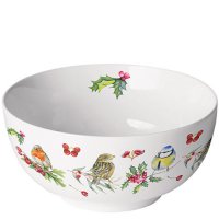 Porcelain bowl - Birds in winter