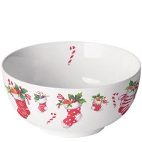 Porcelain bowl - X-Mas stockings white