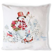 Cushion cover 40x40 cm -  Sporty snowmen