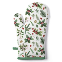 Handschuh - Oven mitt Winter Greenery White