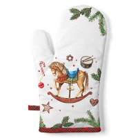 烤箱手套 - Classic rocking horse white
