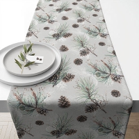 Tablerunners Cotton - Table runner 40x150 cm Pine cone all over
