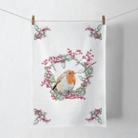 Küchen-Handtuch - Robin In Wreath