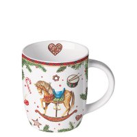 Taza de porcelana de 0,2 litros - Classic rocking horse white