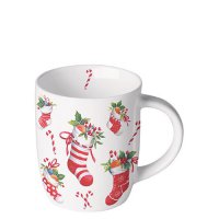 Taza de porcelana de 0,2 litros - X-Mas stockings white