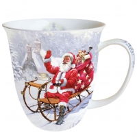 Tasse en porcelaine -  Santa On Sledge