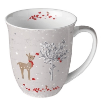 Porcelain Cup -  Sniffing deer