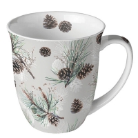 Porcelain Cup -  Pine Cone All Over