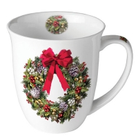 Porcelain Cup -  Bow on wreath