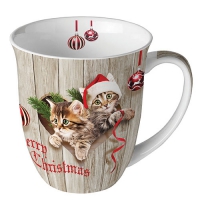 Porcelain Cup -  Curious kittens