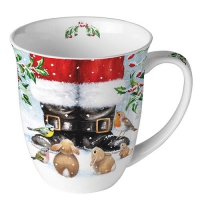 Porcelain Cup -  Looking Up To Santa