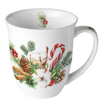 Porcelain Cup -  Christmas arrangement