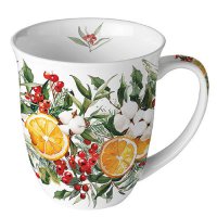 Porzellan-Becher 0,4 L -  Winter oranges