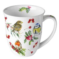 Porzellan-Becher 0,4 L -  Birds in winter