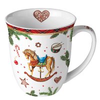 Porzellan-Becher 0,4 L -  Classic rocking horse white