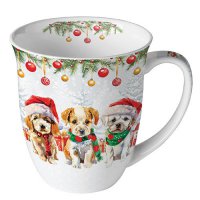 Taza de porcelana de 0,4 litros -  Funny cute puppies
