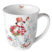 Porcelain mug 0.4 L -  Sporty snowmen