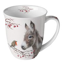 Porcelain mug 0.4 L -  Donkey and robin