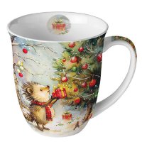 Porcelain mug 0.4 L -  Present for hedgehog