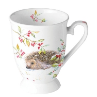 Porcelain Cup -  Hedgehog In Winter