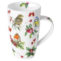Porcelain mug 0.6 L - Birds in winter