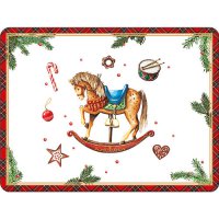 Manteles individuales -  Classic rocking horse white