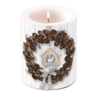 decorative candle - Pine Cone Wreath